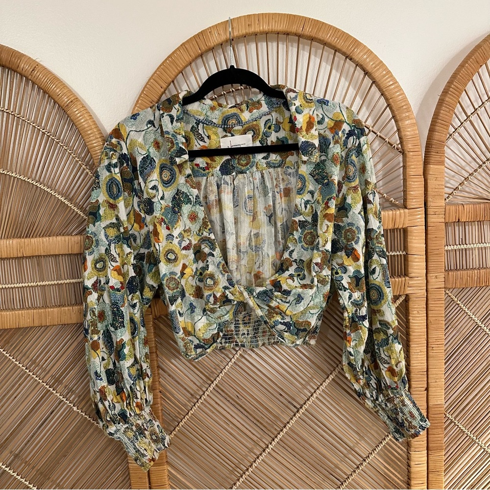 Anthropologie Floral Open Top